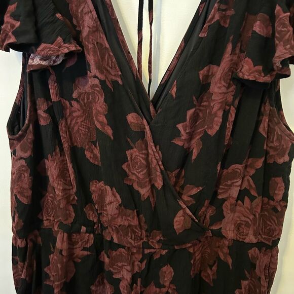 Torrid Black Red Floral Gauze Shorts Romper Size 3X witchy whimsigoth vamp goth - Picture 6 of 12